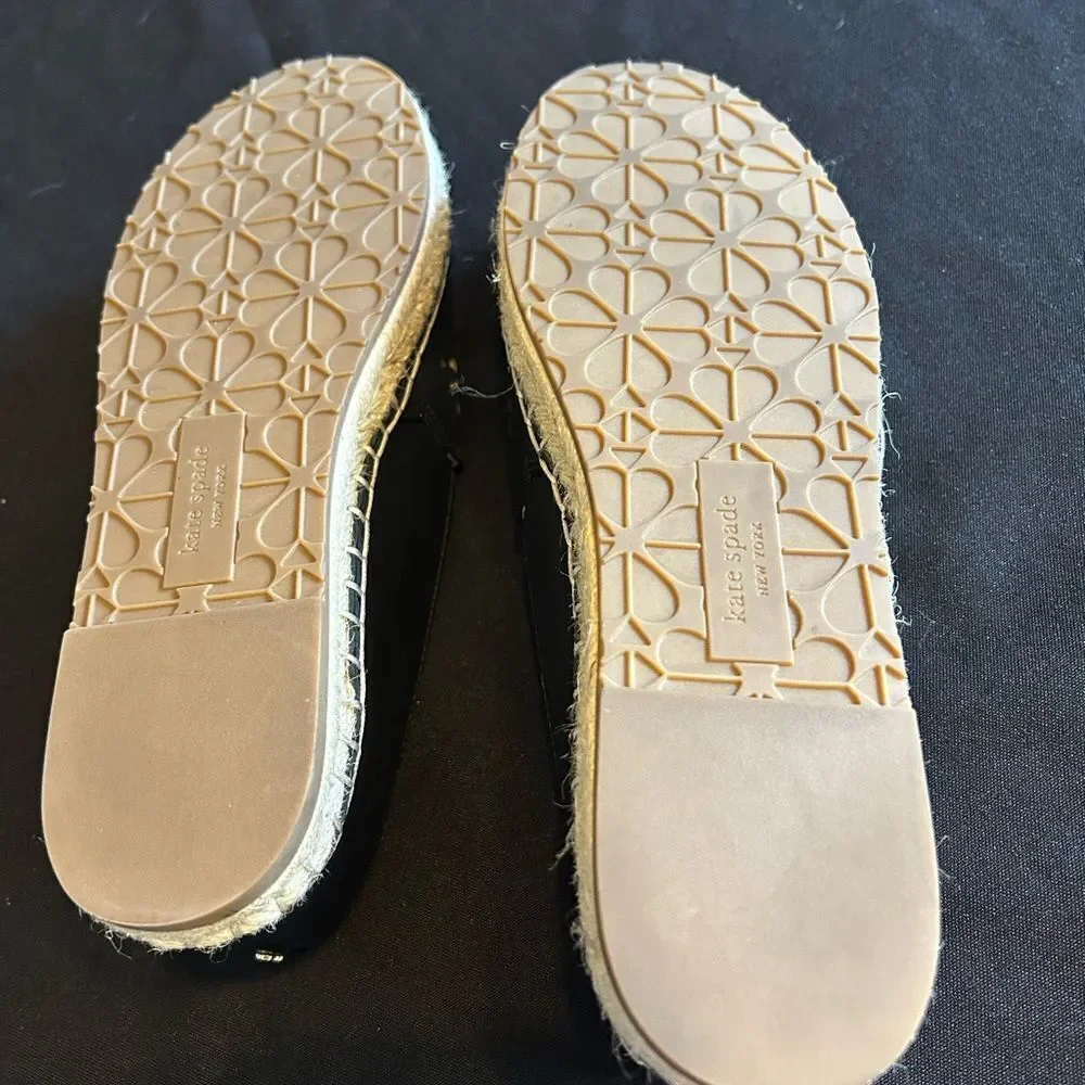 Kate Spade Black Espadrille Flats Size 9M Worn once